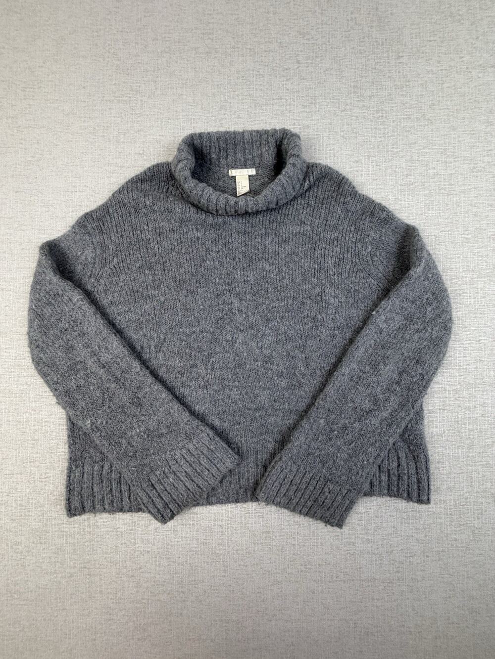 H&M Women’s Small Gray Wool Alpaca Blend Turtleneck Oversized Sweater